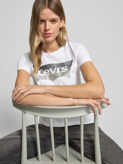 Levi's® T-shirt met labelprint Wit - 3