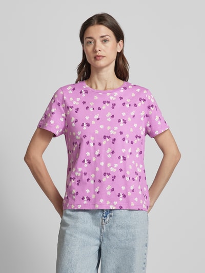 Tom Tailor T-shirt z kwiatowym nadrukiem Purpurowy 4