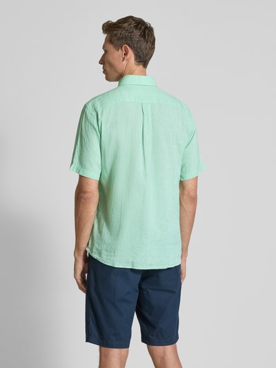 Fynch-Hatton Regular Fit Freizeithemd aus Leinen-Baumwoll-Mix Hellgruen 5