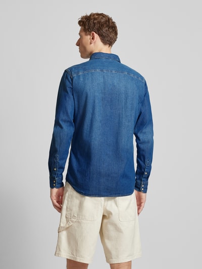 Jack & Jones Slim Fit Freizeithemd mit Kentkragen Modell 'ESHERIDAN' Jeansblau 5