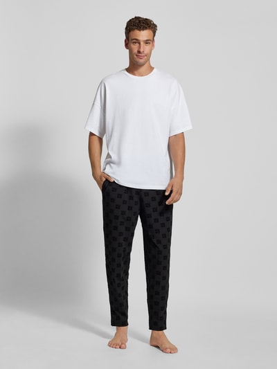 HUGO Regular Fit Sweatpants mit Label-Print Modell 'Flock' Black 1