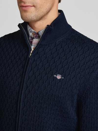 Gant Strickjacke mit Reißverschluss Marine 3