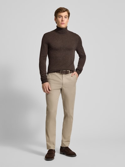 MCNEAL Regular fit coltrui van wolmix met kasjmier Chocoladebruin gemêleerd - 1