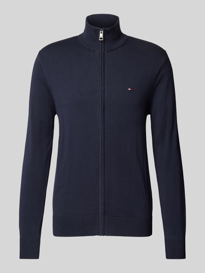 Tommy Hilfiger Strickjacke mit Logo-Stitching Modell 'ESSENTIAL' Marine 1