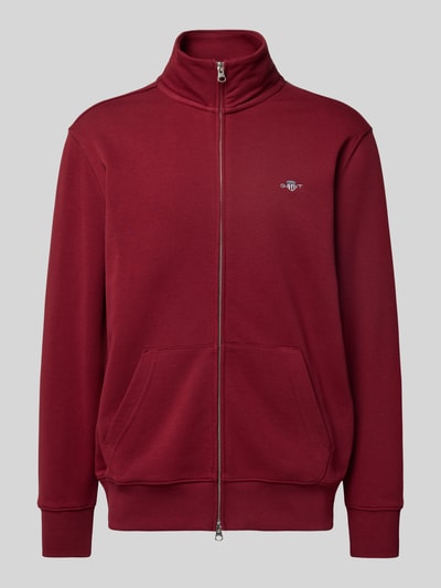 Gant Sweatjacke mit Label-Stitching Bordeaux 2