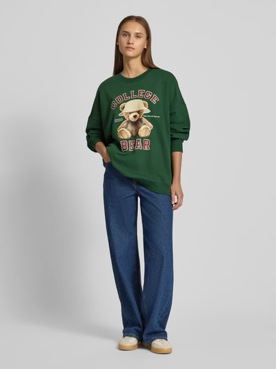 Only Oversized Sweatshirt Baumwoll-Mix Modell 'BILA' Dunkelgruen 1