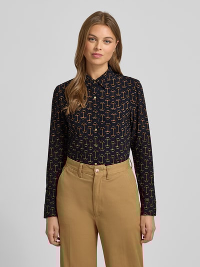 Lauren Ralph Lauren Regular Fit Hemdbluse im Allover-Look Modell 'DAQUANE' Marine 4