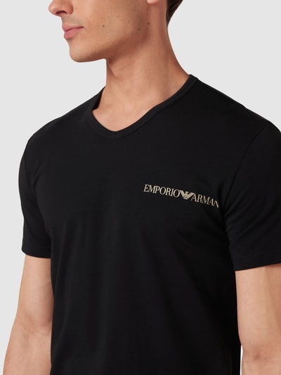 Emporio Armani T-Shirt mit Label-Print im 2er-Pack Black 3