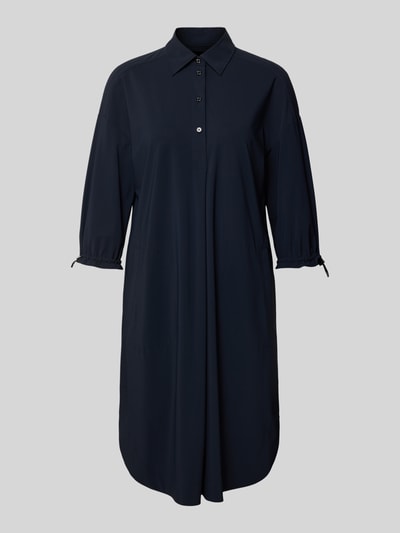 Marc Cain Knielange overhemdjurk met knoopsluiting Marineblauw - 1