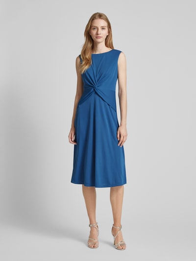 Lauren Ralph Lauren Sukienka midi z wiązanym detalem model ‘TESSANNE’ Jeansowy niebieski 4