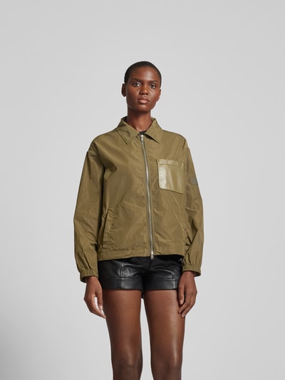 Yves Salomon Bomberjacke mit Brusttasche Khaki 4