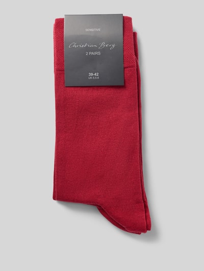 Christian Berg Men Socken aus Baumwoll-Mix Dunkelrot 3