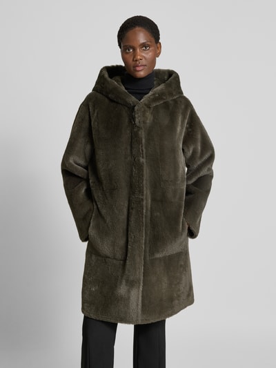 Beaumont Amsterdam Płaszcz ze sztucznego futra z kapturem Oliwkowy 4