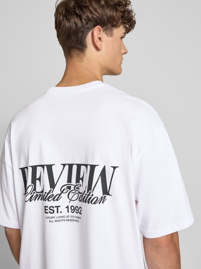 REVIEW T-Shirt mit überschnittenen Schultern Weiss 3