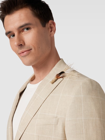 CG - Club of Gents Colbert met rasterruit, model 'Paul' Beige - 3