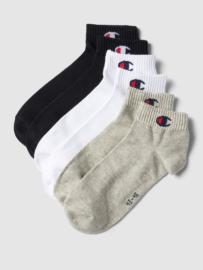 CHAMPION Sneakersocken mit Label-Print im 6er-Pack Mittelgrau Melange 1