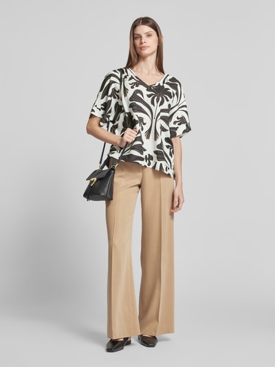 ZABAIONE Blouseshirt met V-hals Zwart - 1