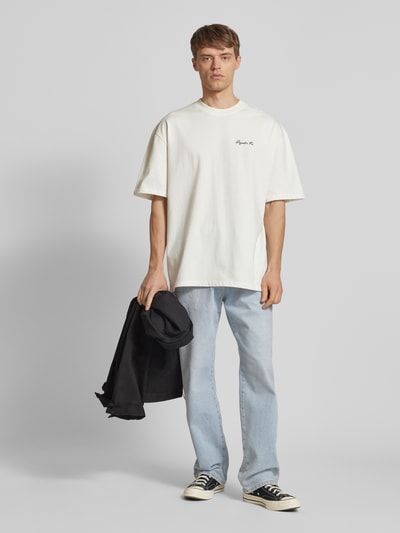 Pegador Oversized T-Shirt mit Label-Print Modell 'POLION' Offwhite 1