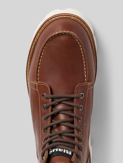 Blauer USA Schnürboots aus Leder mit Label-Detail Modell 'RUSK03' Cognac 3