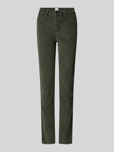 Brax Spodnie sztruksowe o kroju slim fit z mieszanki bawełny model ‘Mary’ Ciemnozielony 2