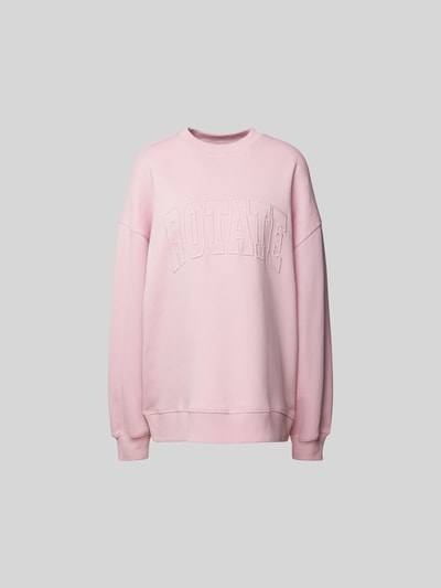 ROTATE Oversized Sweatshirt mit Label-Stitching Rosa 2