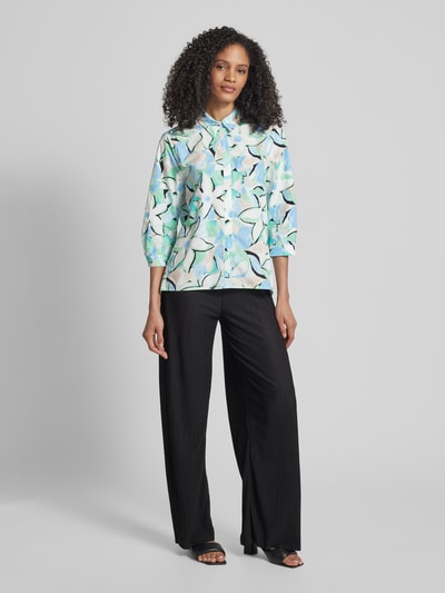 More & More Blouse met all-over print Lichtblauw - 1