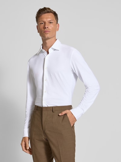 BOSS Slim Fit Businesshemd aus Performance Stretch Modell 'HANK' Weiss 4