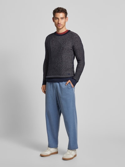 Tom Tailor Regular Fit Strickpullover aus atmungsaktiver und weicher Baumwolle Dunkelblau 1