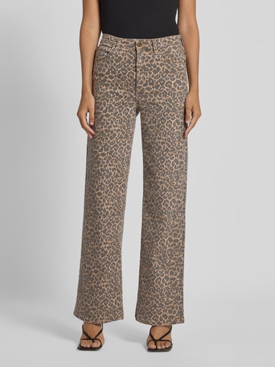 Guess Wide Leg Jeans im 5-Pocket-Design Mittelbraun 4