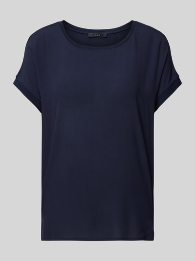 Oui T-shirt van viscose met zijsplitten, model 'AYANO' Marineblauw - 2