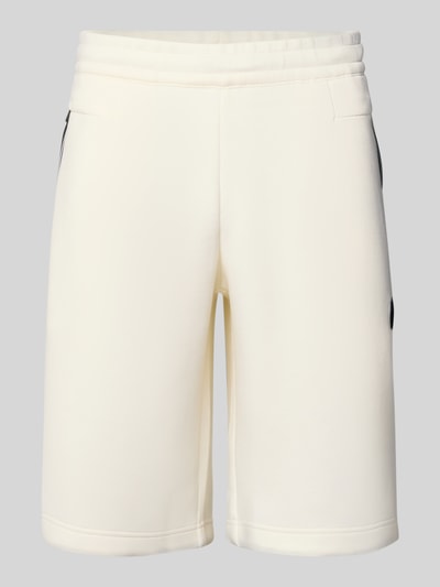 Produktfoto, Shorts mit elastischem Bund von EA7 Emporio Armani, materiał z domieszką wiskozy, krój regular fit, kolor jasny, Szerokość w rozmiarze M: 41 cm, długość nogawki wewnętrznej: 28 cm