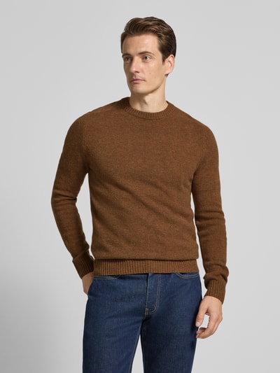 MCNEAL Regular fit gebreide pullover van pure wol Cognac gemêleerd - 4