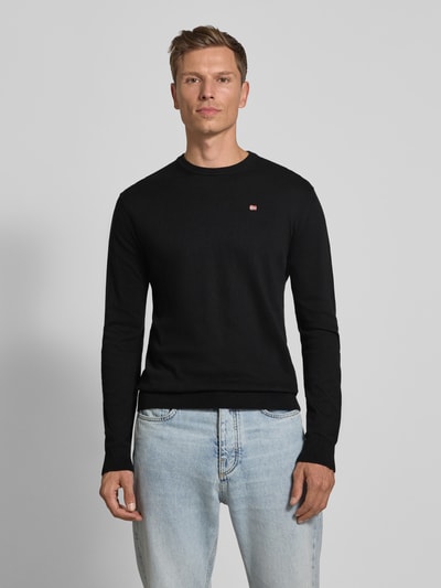 Napapijri Regular Fit Longsleeve mit Logo-Stitching Modell 'Droz' Black 4