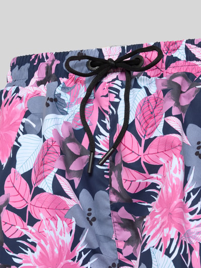 HUGO Regular Fit Badeshorts mit Allover-Muster Modell 'CALALA' Pink 2