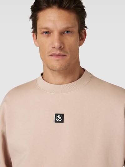 HUGO Sweatshirt mit Label-Patch Beige 3