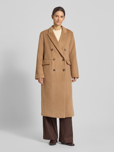 Scotch & Soda Płaszcz z kołnierzem z połami i kieszeniami z patką Camel 4