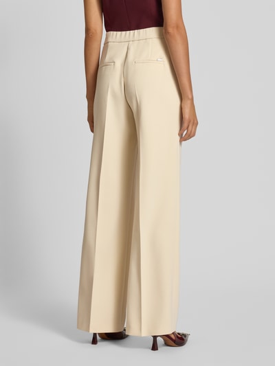 TONI Wide leg stoffen broek met bandplooien, model 'luisa' Ecru - 5