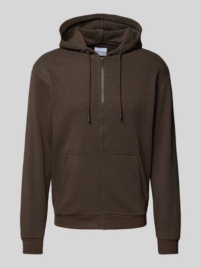 Jack & Jones Sweatjack met steekzakken opzij, model 'BRADLEY' Donkerbruin - 2