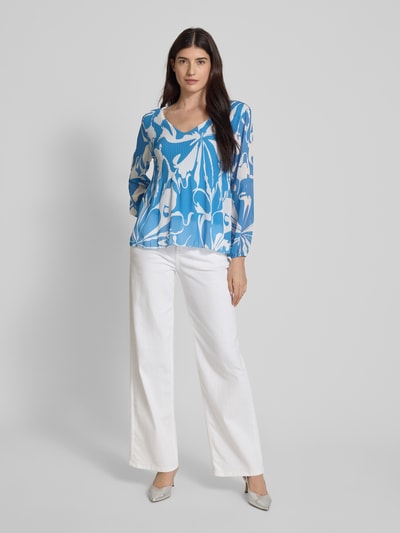 ZABAIONE Regular Fit Bluse mit Plisseefalten Ocean 1