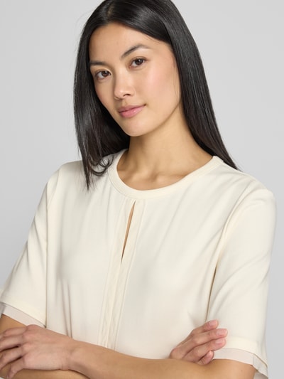 Marc Cain T-Shirt mit Rundhalsausschnitt und Cut Out Offwhite 3