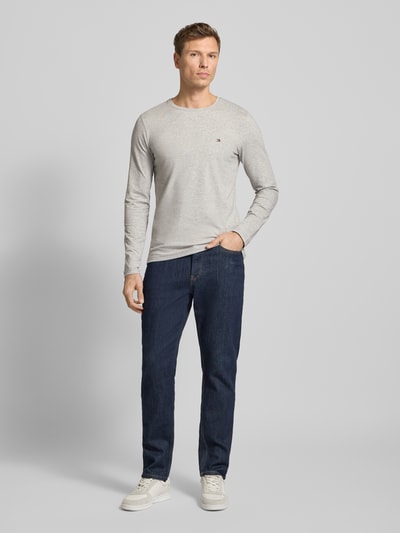 Tommy Hilfiger Slim fit T-shirt van katoenmix Lichtgrijs gemêleerd - 1