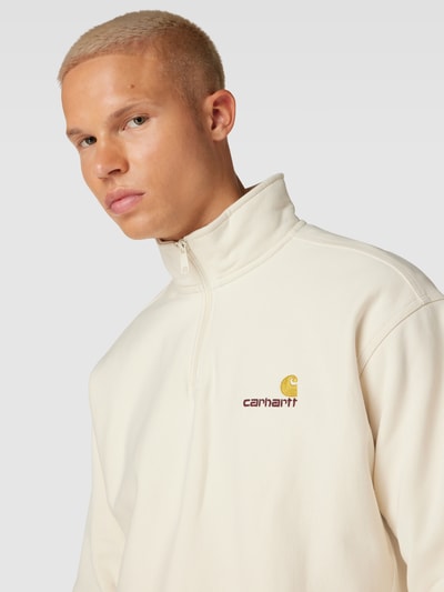 Carhartt Work In Progress Sweatshirt mit Troyer-Kragen Modell 'AMERICAN SCRIPT' Sand 3