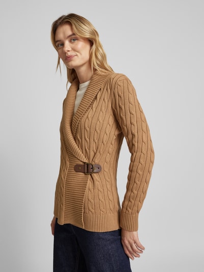 Lauren Ralph Lauren Gebreid jack met reverskraag, model 'DONATO' Camel - 3