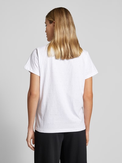 My Essential Wardrobe T-Shirt mit geripptem Rundhalsausschnitt Offwhite 5