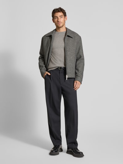 MCNEAL Gebreide pullover van wolmix met kasjmier Grafiet gemêleerd - 1