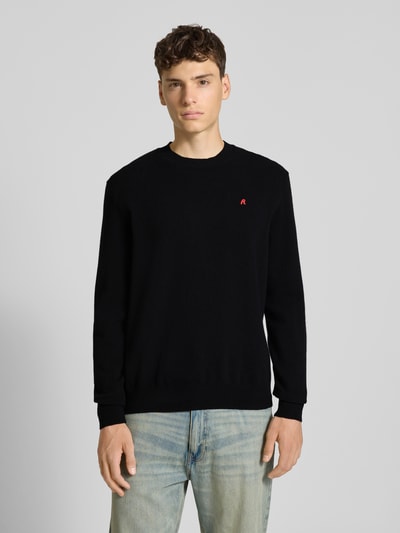 Replay Gebreide pullover van lanawolmix met ronde hals Zwart - 4