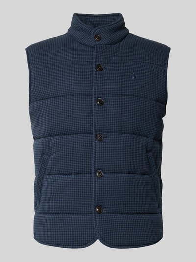 Productfoto, Weste mit Stehkragen und Label-Stitching van Polo Ralph Lauren in blauw met stiksels, knoopsluiting, steekzakken, katoen, regular fit.