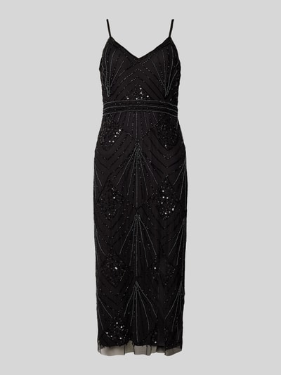 LACE & BEADS Knielanges Cocktailkleid mit Perlen und Pailletten Black 2