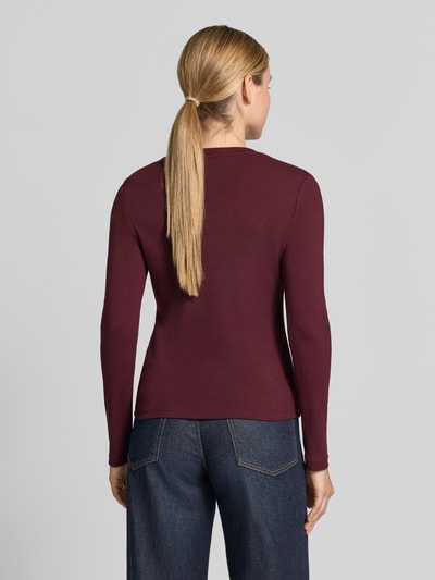 Tommy Hilfiger Slim Fit Langarmshirt aus reiner Baumwolle Dunkelrot 5