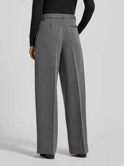 Liu Jo White Stoffhose mit weitem Bein und Bügelfalten Mittelgrau Melange 5